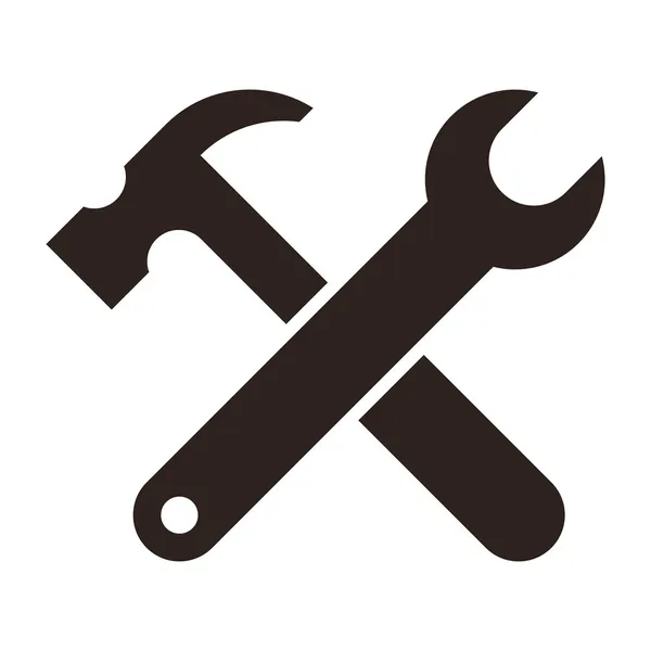 Schraubenschlüssel und Hammer. Werkzeug-Symbol — Stockvektor