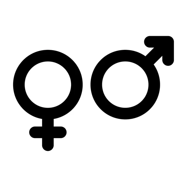 Znak mužského a ženského. Genderový symbol — Stockový vektor