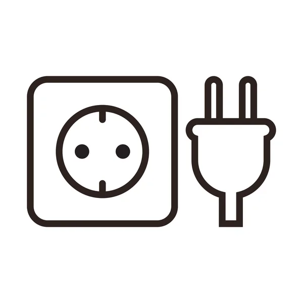 Enchufe y socket icono — Vector de stock