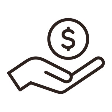 Eldeki para, dolar simgesi, maaş parası, beyaz arka planda izole edilmiş finans yatırımı 