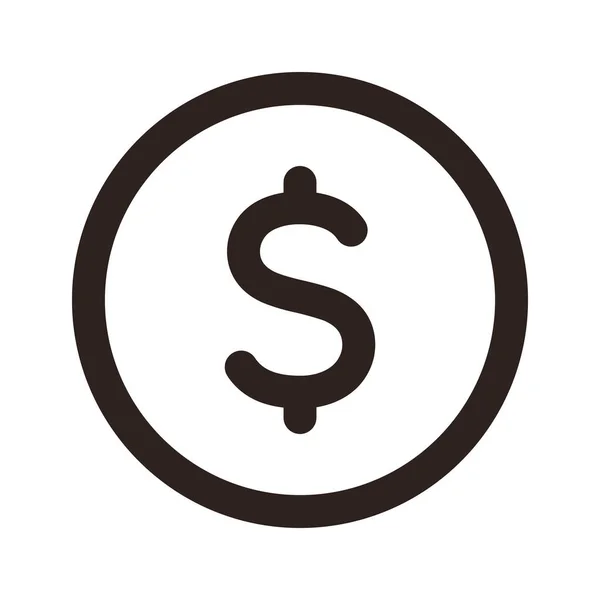 Signo Dólar Dinero Símbolo Vectorial Aislado Sobre Fondo Blanco — Vector de stock