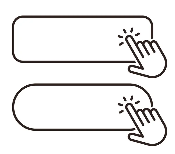 Κάντε Κλικ Κενό Κουμπί Δείκτη Χέρι Κλικ Εικονίδιο Απομονώνονται Λευκό — Διανυσματικό Αρχείο