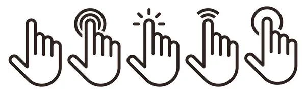 Handzeiger Cursor Klicksymbol Handcursorsymbol Auf Weißem Hintergrund Isoliert — Stockvektor