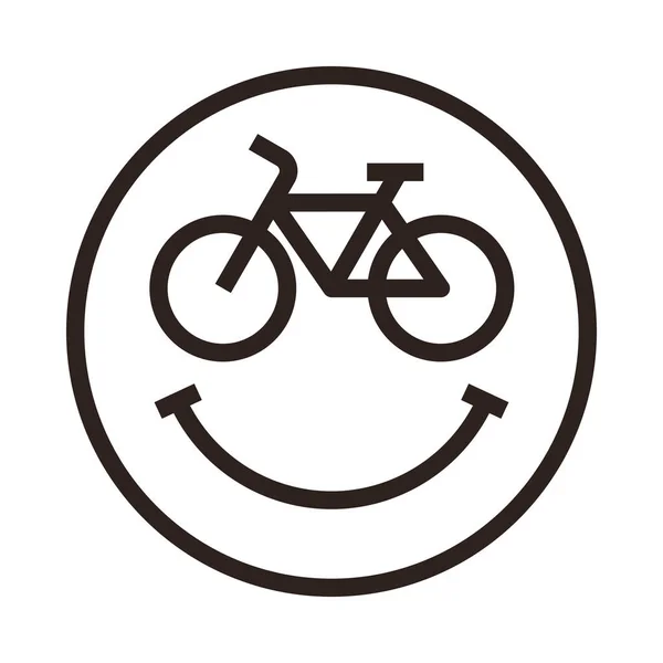 Bike Smiley Icon Ciclismo Smiley Emoji Aislado Sobre Fondo Blanco — Vector de stock