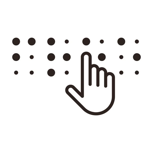 Ikona Braille Czcionka Braille Ślepy Symbol — Wektor stockowy
