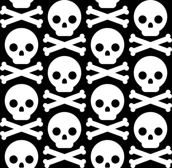 Skull Bones Seamless Background Skull Bones Halloween Pattern — Stock Vector