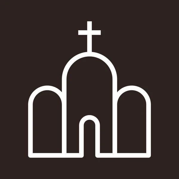 Ikone Der Kirche Christliches Symbol Auf Dunklem Hintergrund — Stockvektor
