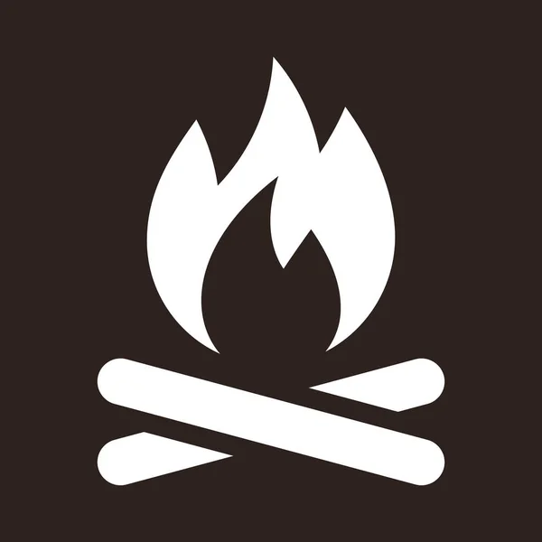 Campfire Campfire Area Bonfire Icon Fire Symbol Isolated White Background — Stock Vector