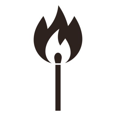 Yanan kibrit çöpü, yanan kibrit çöpü, beyaz arkaplanda izole edilmiş kibrit çöpü.