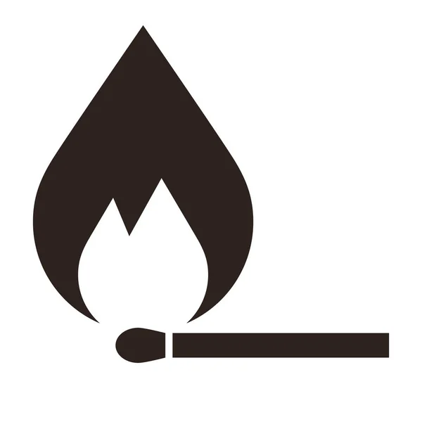 Fósforo Ardiente Fósforo Fuego Fósforo Fuego Aislado Sobre Fondo Blanco — Vector de stock