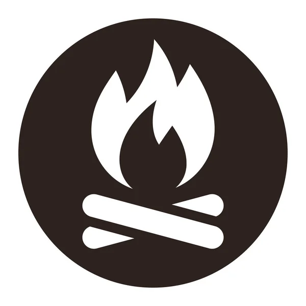 篝火区 篝火图标 白色背景上的防火标志 — 图库矢量图片