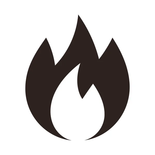 Icono Fuego Llama Aislado Sobre Fondo Blanco — Archivo Imágenes Vectoriales
