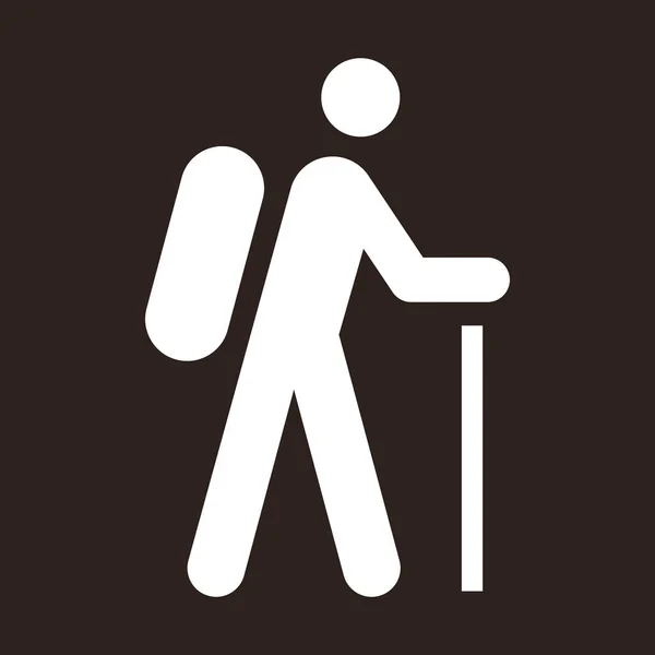 Пілігримська Ікона Туристична Ікона Пішохідна Ікона Темному Тлі — стоковий вектор
