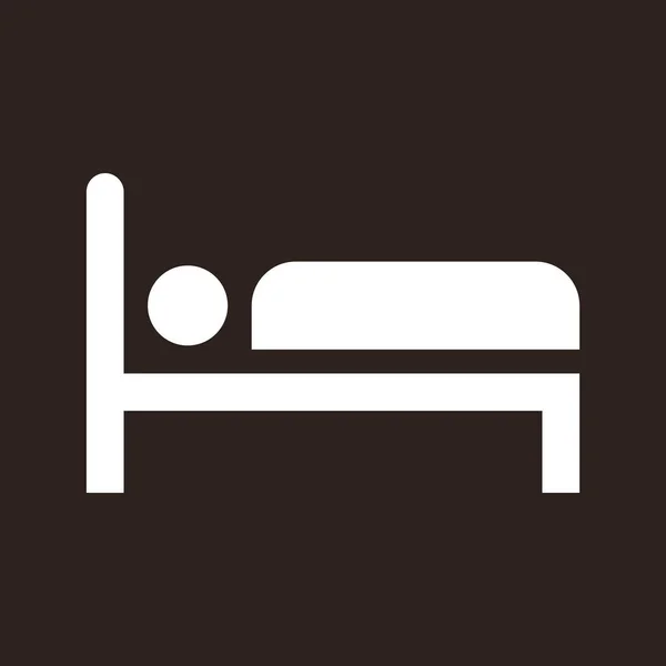 Значок Готелю Людина Ліжку Знак Темному Фоні Стоковий вектор