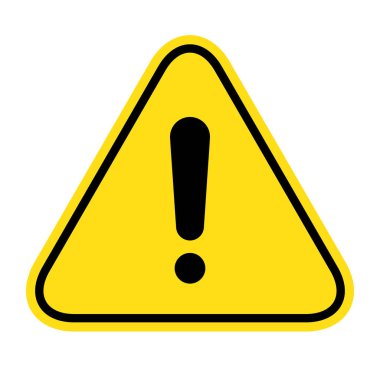 Dikkat alarmı, tehlike işareti, dikkat vektörü simgesi beyaz arkaplanda izole 