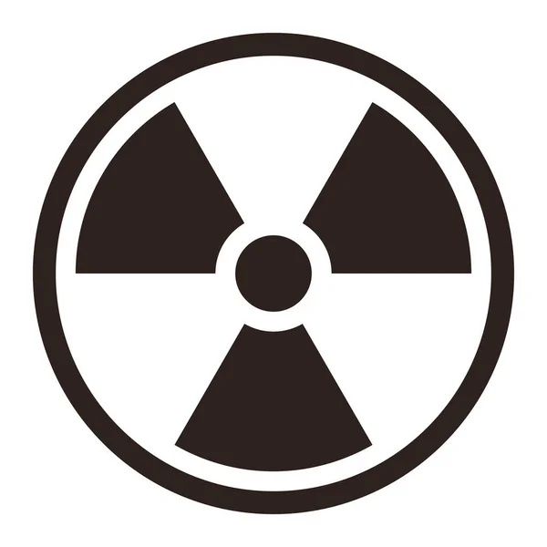 辐射危险信号 放射性威胁警报的标志 在白色背景上孤立的警告符号 — 图库矢量图片