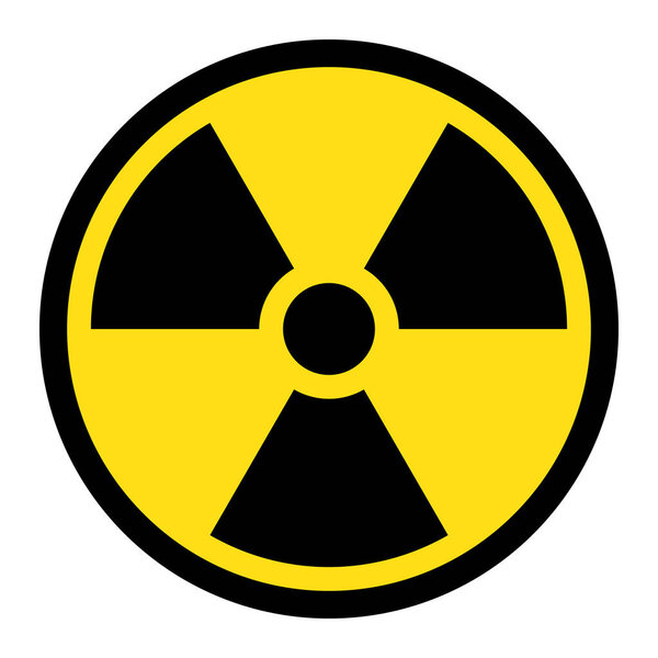 Radiation hazard sign. Symbol of radioactive threat alert. Warning symbol isolated on white background