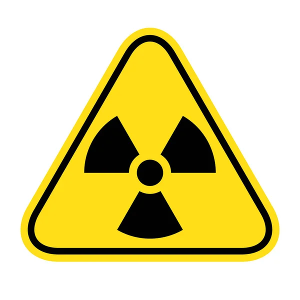 辐射危险信号 放射性威胁警报的标志 在白色背景上孤立的警告符号 — 图库矢量图片
