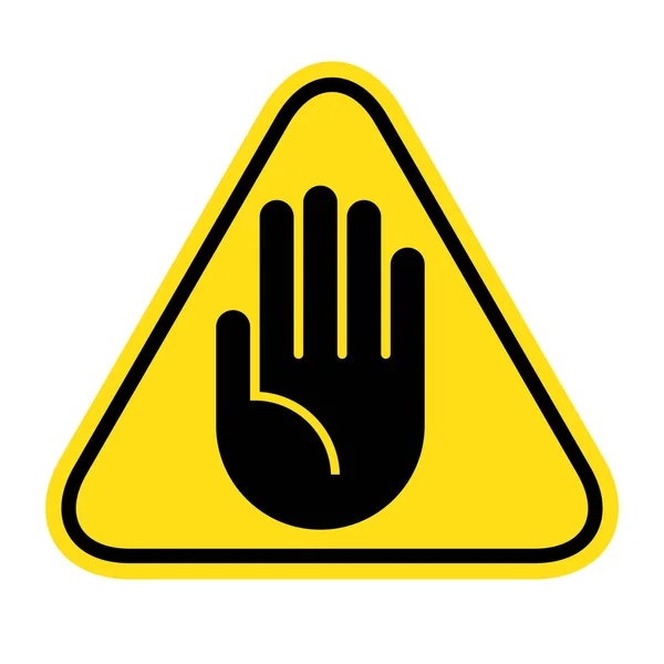 Hou Geen Ingangsbord Attentie Icoon Handsymbool Voor Verboden Activiteiten Witte — Stockvector