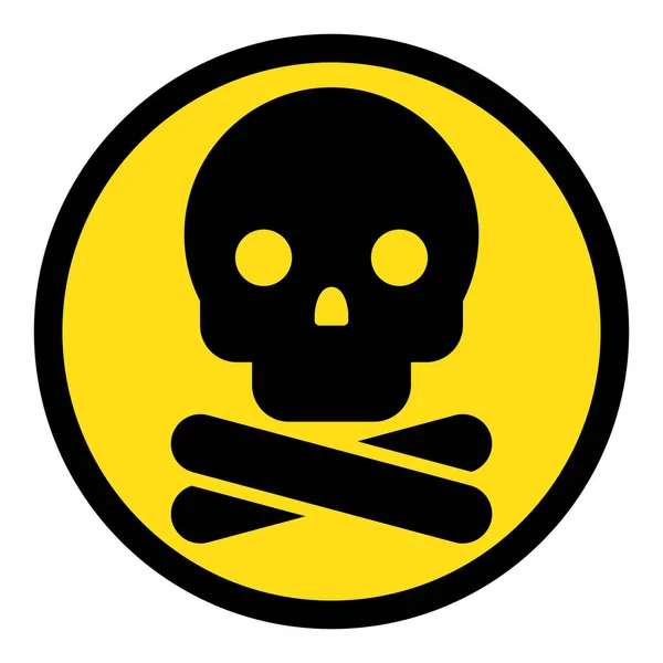 Ikona Lebky Kostí Pozor Jed Symbol Toxického Nebezpečí Znamení Nebezpečí — Stockový vektor