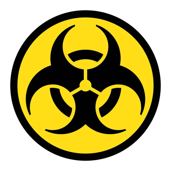 Biohazardský Symbol Výstražná Značka Biologického Nebezpečí Izolovaná Bílém Pozadí — Stockový vektor