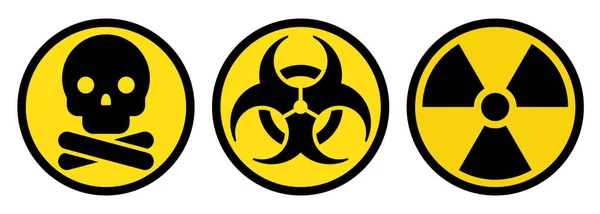 Toxic Hazard Sign Biohazard Sign Radiation Hazard Sign Hazard Icon — Stock Vector