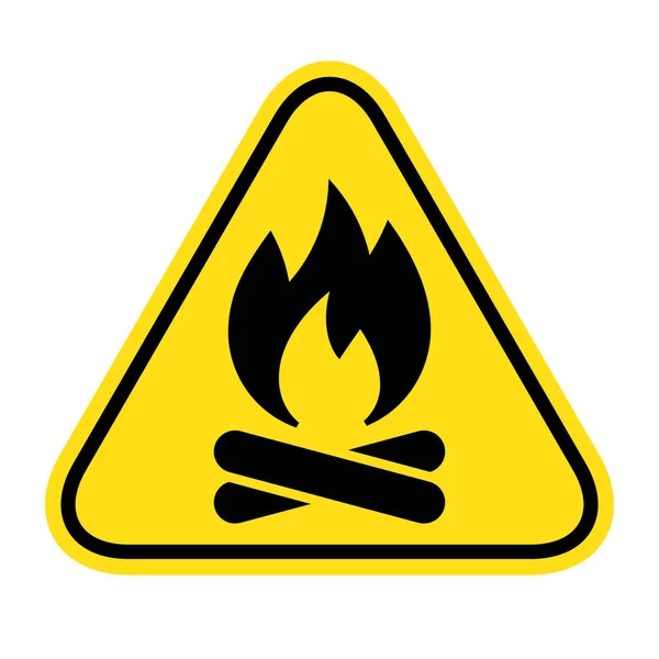 Señal Advertencia Incendio Aislada Sobre Fondo Blanco Icono Sustancias Inflamables — Vector de stock