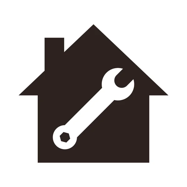 Reparatie Service Icoon Home Repair Symbool Geïsoleerd Witte Achtergrond — Stockvector