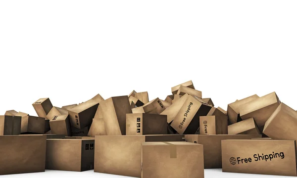 Large group of shipping boxes — Stock Photo, Image