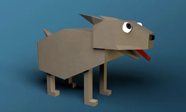 Origami kutya — Stock Fotó