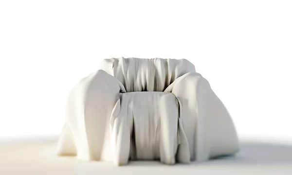Armachair with white sheet — Stock Photo, Image