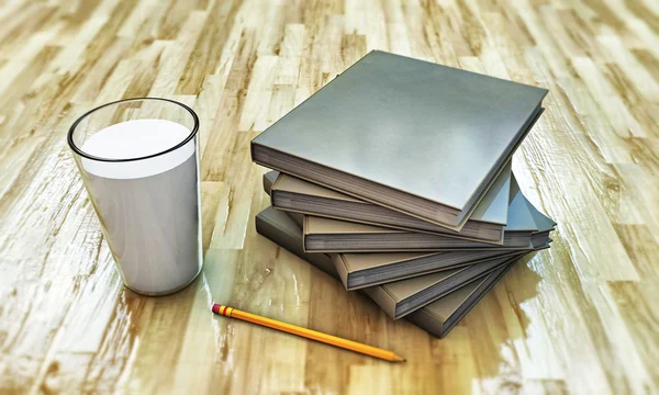 우유와 책 — 스톡 사진