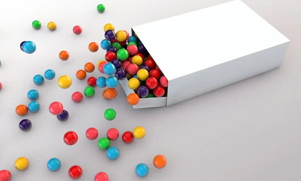 Gumballs in a white box_02 — Stock Photo, Image