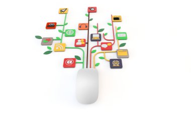 fare ile web ve medya simgeleri bağlı