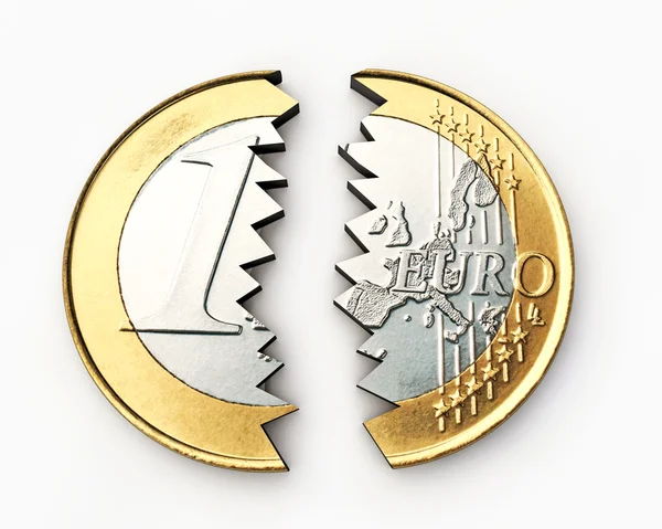 Złamane euro — Zdjęcie stockowe