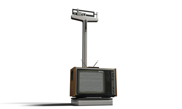 Old television on a scale — Stock Photo, Image