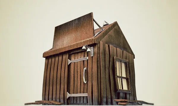 Mały drewniany dom — Zdjęcie stockowe