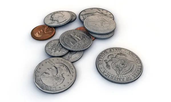 US-Dollar-Münzen — Stockfoto