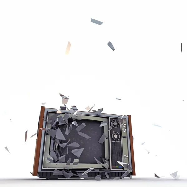 TV exploderar — Stockfoto