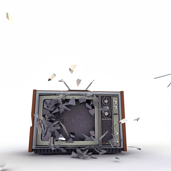 Tv explodindo — Fotografia de Stock