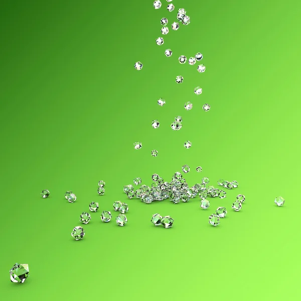 Diamanten fallen — Stockfoto