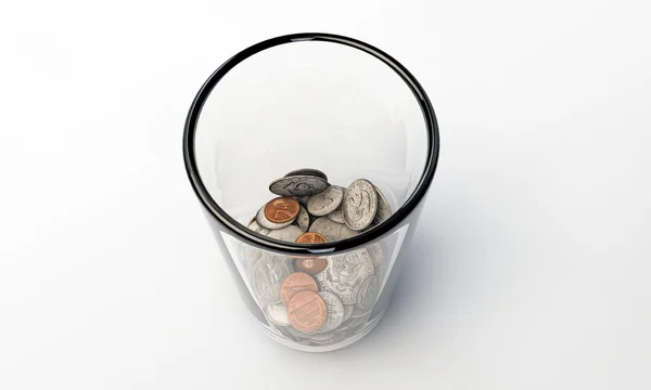 Uns Dollar im Glas — Stockfoto