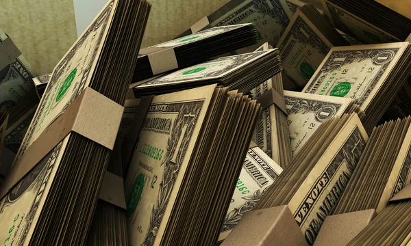 Доллары в коробке — стоковое фото