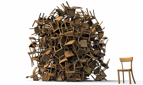 Muchas sillas de madera — Stockfoto