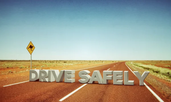 Jazdy bezpiecznie znak — Zdjęcie stockowe