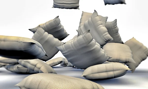 Pillows falling — Stock Photo, Image