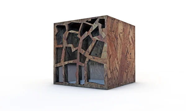 Cubo di legno — Foto Stock