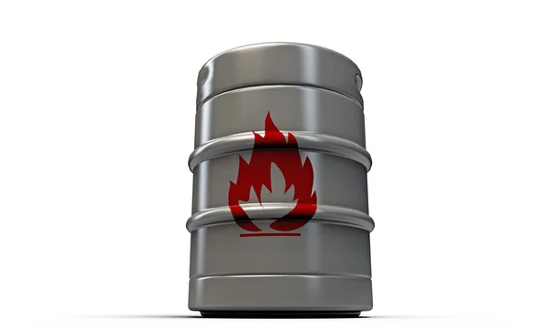 Barrel with flame sign — Stock Photo, Image