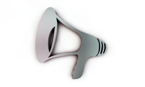 Kovové ikona megafon — Stock fotografie
