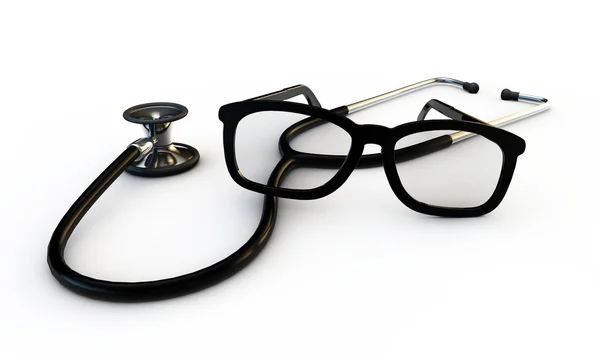 Occhiali e stetoscopio — Foto Stock